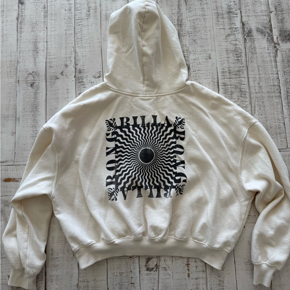 Billabong cream Hoodie with Black Graphic Back
